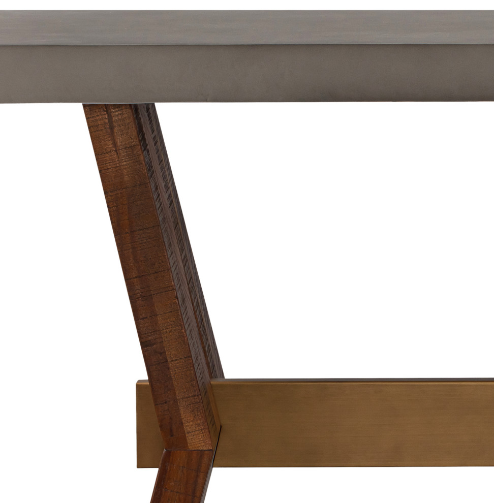 Picadilly Rectangle Console Table in Acacia Wood and Concrete   Industrial   Console Tables   by Armen Living  Houzz