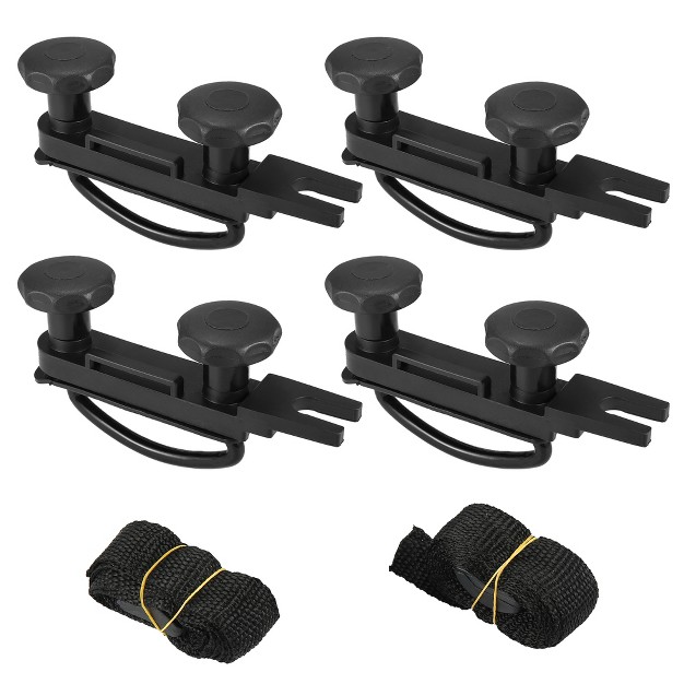 Unique Bargains Roof Box U Bolt Clamps Rooftop Cargo Carrier Rack Bolts Black 4 Pcs