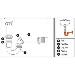 Oatey Form N Fit 1-12 in. White Plastic Sink Drain Flexible P-Trap C3522605