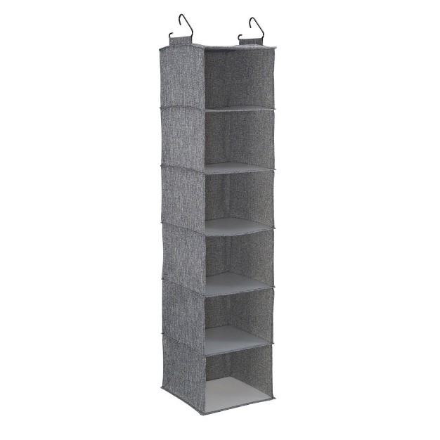 Household Essentials 6 Shelf Hanging Organizer Graphite Linen