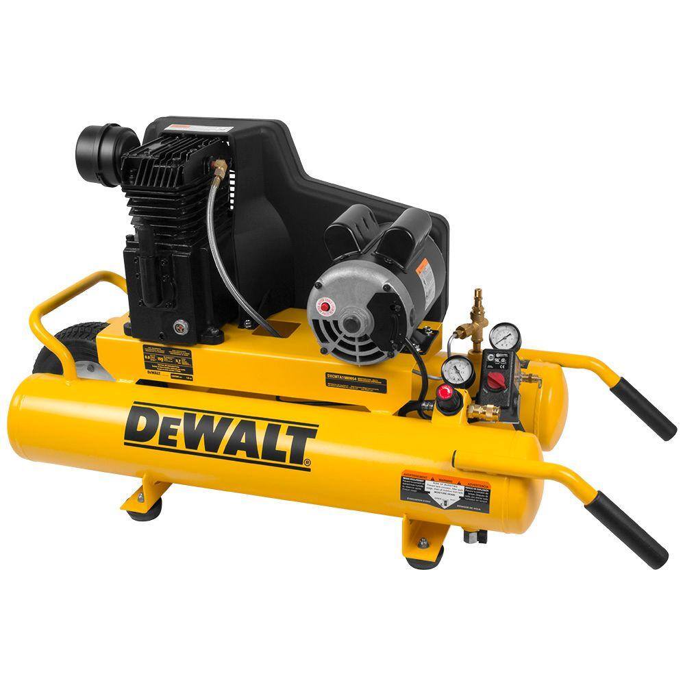 DW 8 Gal. 155 PSI 1.9 HP Electric Dual Voltage Wheelbarrow Air Compressor DXCMTA1980854