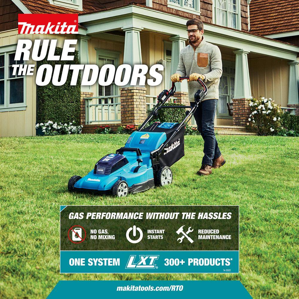 Makita 18-Volt X2 (36V) LXT Cordless 21 in. Lawn Mower Kit  4 batteries (5.0Ah) with bonus 18-Volt Brushless Cordless Blower XML11CT1-XBU03Z