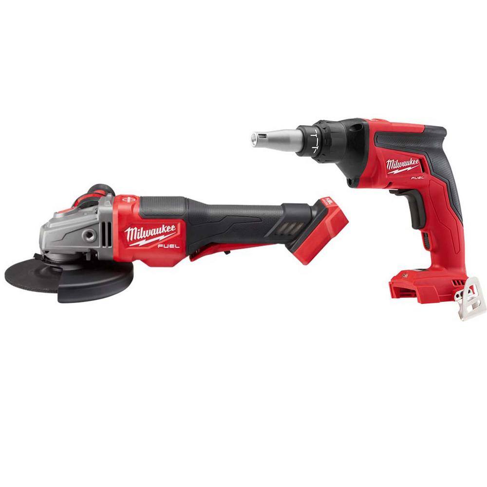 MW M18 FUEL 18- V Lithium-Ion Brushless Cordless 4-12 in.6 in. Braking Grinder with Cordless Drywall Screw Gun 2980-20-2866-20