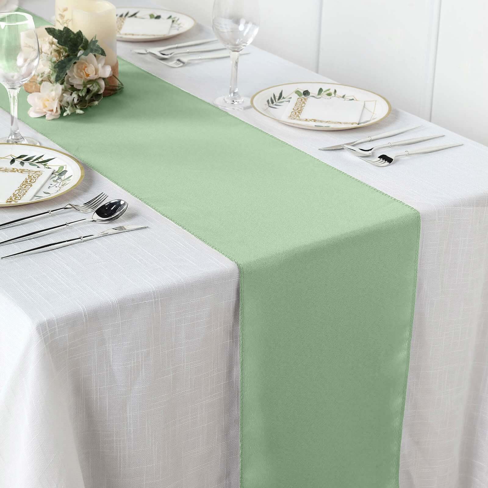 Sage Green Polyester Table Runner 12