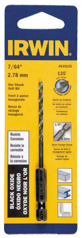 Irwin 7/64 in. X 3-7/16 in. L High Speed Steel Drill Bit 1 pc