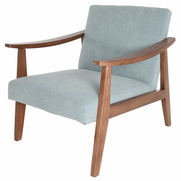 Zenvida Mid Century Modern Accent Armchair Solid Hardwood Upholstered