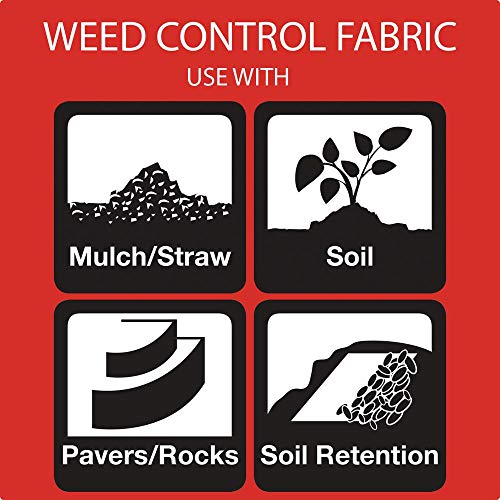 Premium 5oz Weed Barrier Landscape Fabric, Durable & Heavy-Duty Weed Block Gardening Mat (4ft X 50ft)