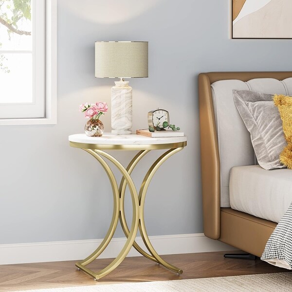 Side Table Small C End Table Modern Round Coffee Table