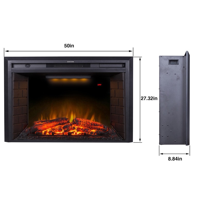 Electric Fireplace Insert Heater with Overheating Protection  Fire Crackling Sound  Remote Control  750/1500W