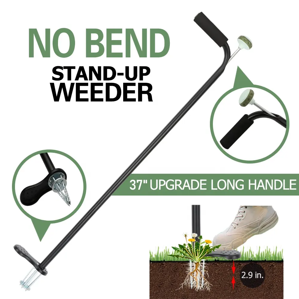 Long Handle Patio Stand Up Weeding Tool Hand Garden Weed Puller