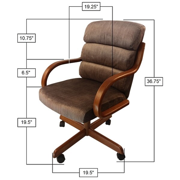 Caster Chair Company Hamilton Caster Arm Chair in Tawny Microsuede
