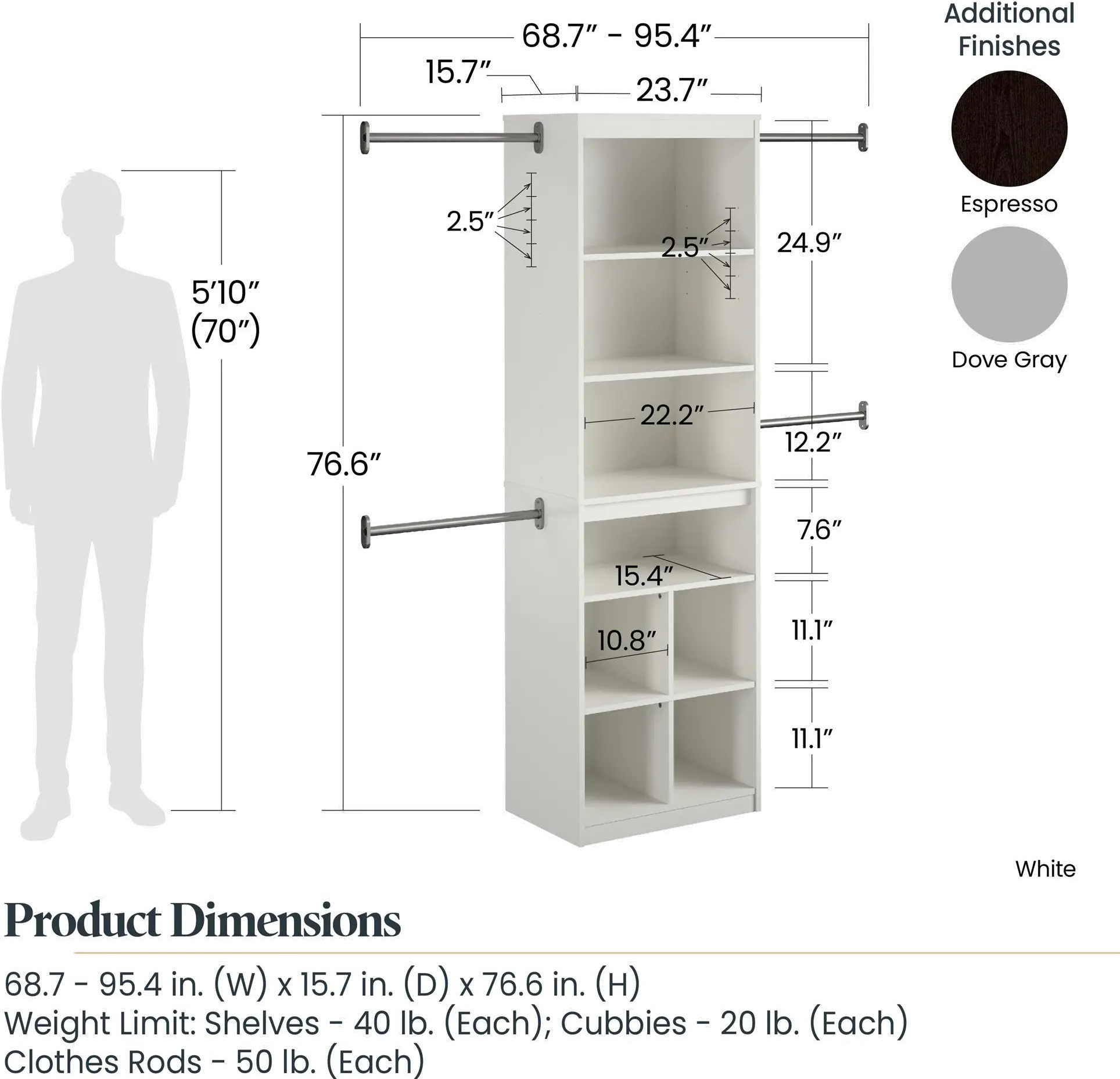 Graham White Closet Storage System