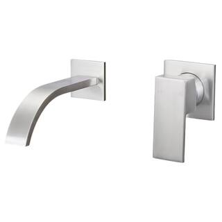 Novatto ARTZ Single-Handle Wall Mount Bathroom Faucet in Brushed Nickel NBF-W01BN