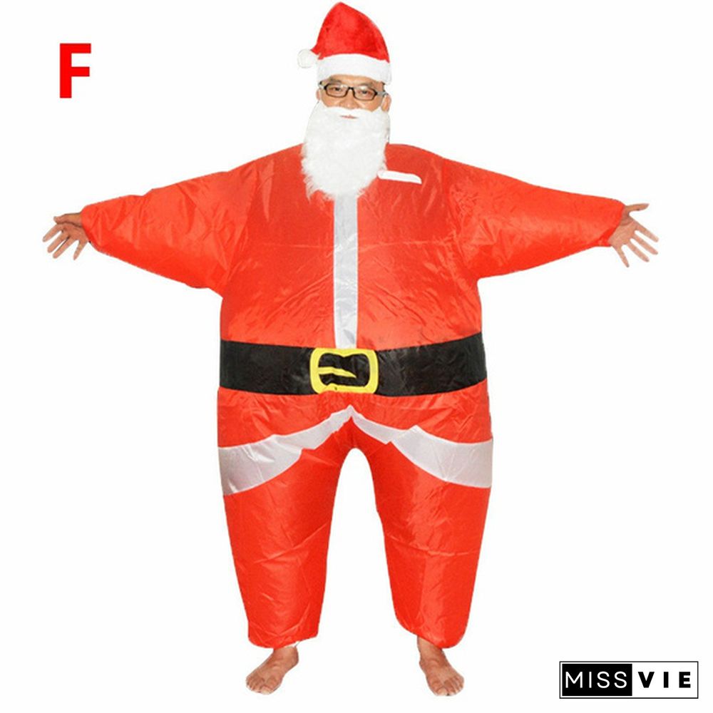 Christmas Inflatable Santa Claus Costumes Adult Kids Snowman Fancy Dress Halloween Carnival Cosplay Outfit Birthday Party Suit