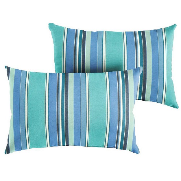 Sunbrella 2pk Lumbar Outdoor Throw Pillows Dolce Oasis