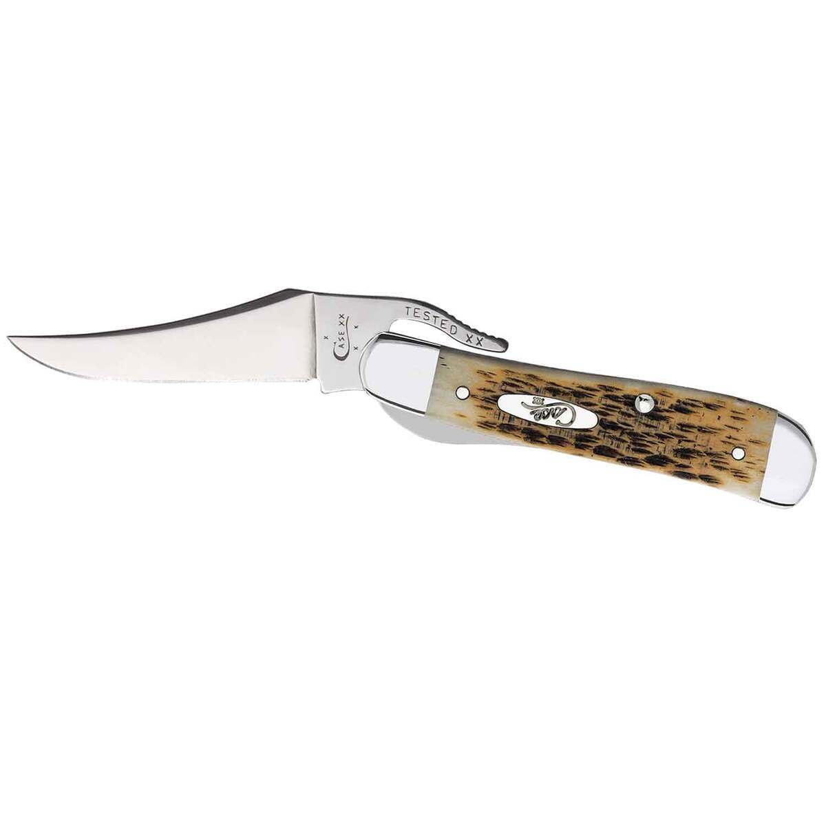 Case Peach Seed Jig Amber Bone Folding Knives