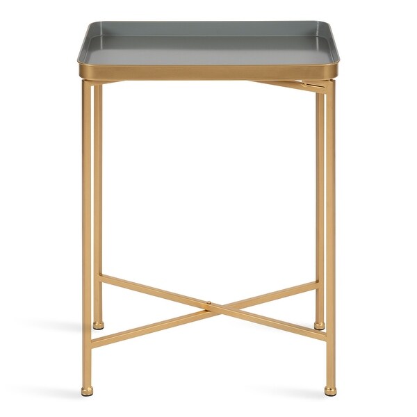 Kate and Laurel Celia Metal Tray Accent Table