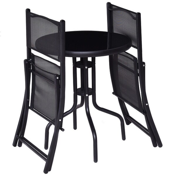 3 pcs Outdoor Folding Bistro Table Chairs Set - 18