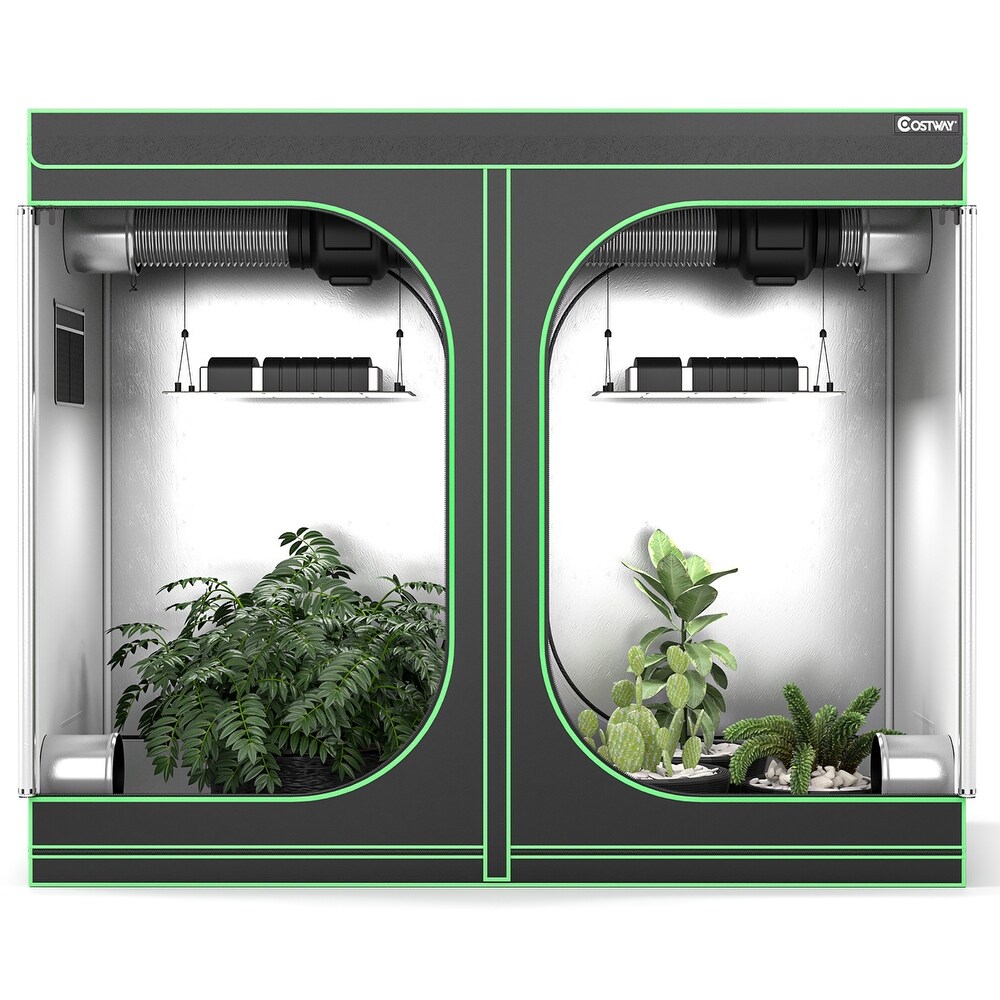 Costway 4x8 Grow Tent  96''x48''x80'' High Reflective Mylar   96''x 48''x 80''