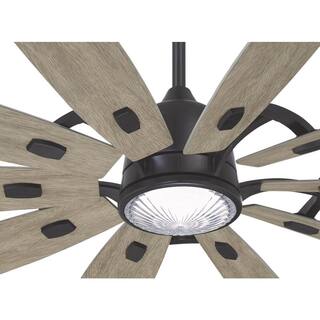 MINKA-AIRE Barn H20 84 in. LED IndoorOutdoor Coal Smart Ceiling Fan with Remote Control F865L-CLSG