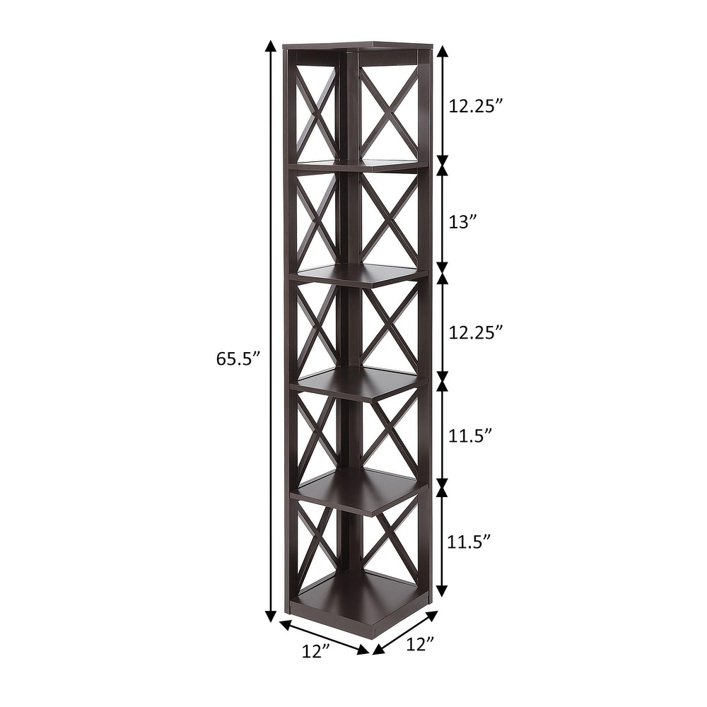 Convenience Concepts Oxford 5 Tier Corner Bookcase