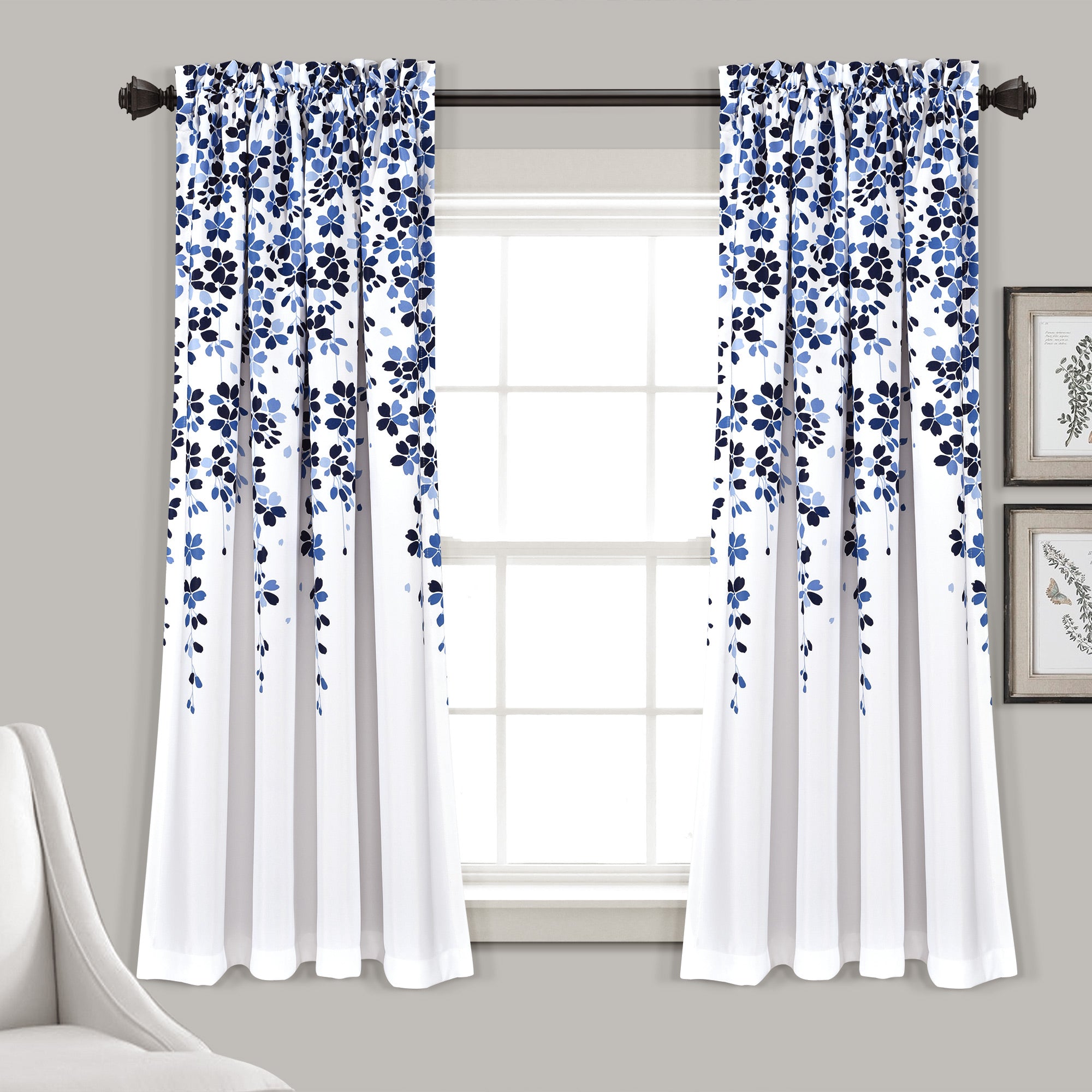 Weeping Flower Light Filtering Window Curtain Set