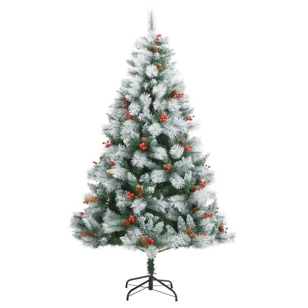 vidaXL Christmas Tree Artificial Hinged Christmas Tree with Cones and Berries