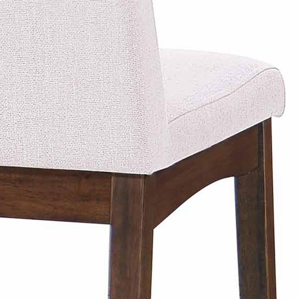 Noble House Dimitri Light Beige and Walnut Fabric Upholstered Dining Chair (Set of 2) 11234