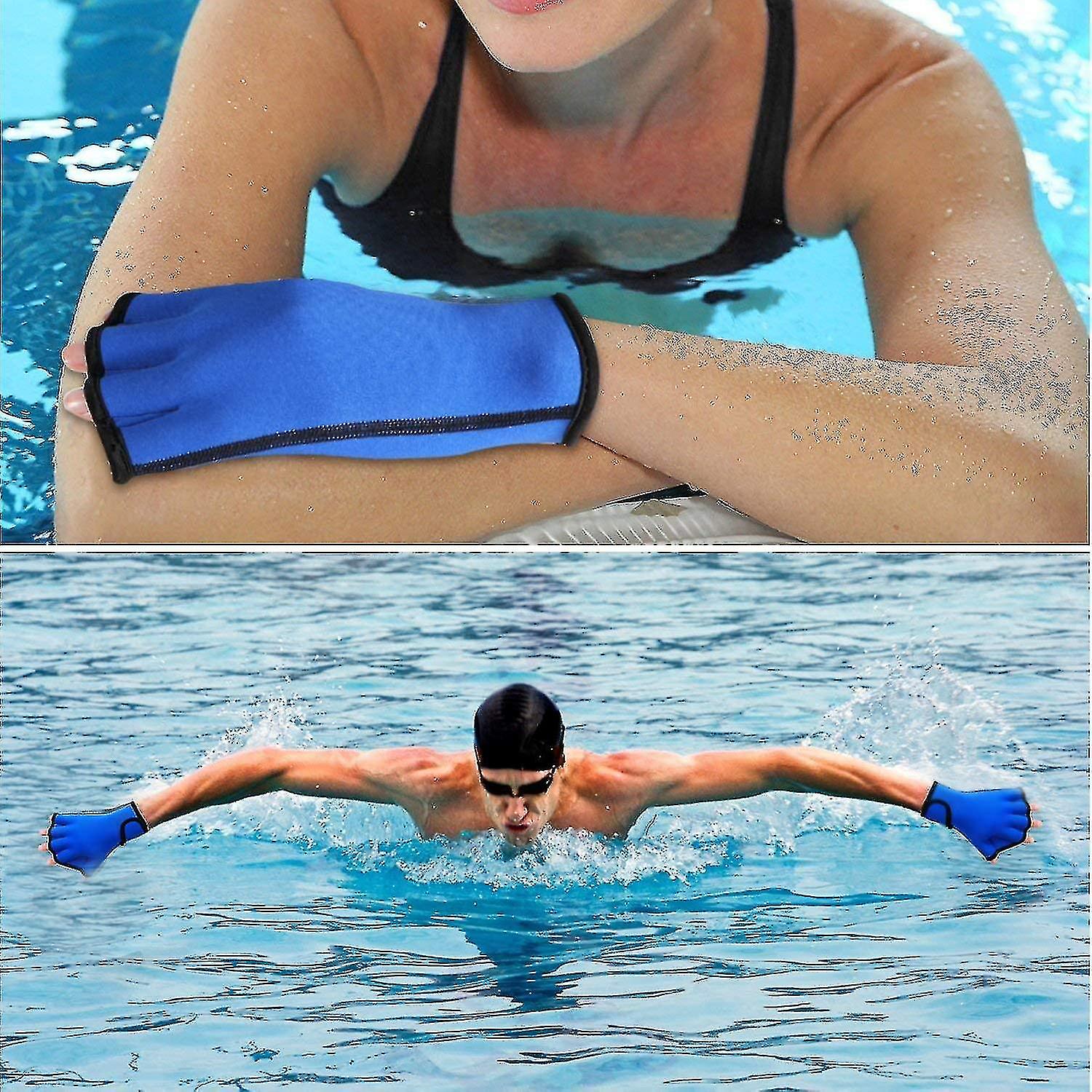 Schwimmhandschuhe Tauchmaterial Schwimmhute Ente Palm Row Palm Rubber Tauchhandschuhe Mit Handschlaufe Schwimmhandschuhe， Gut Genht， Farbecht