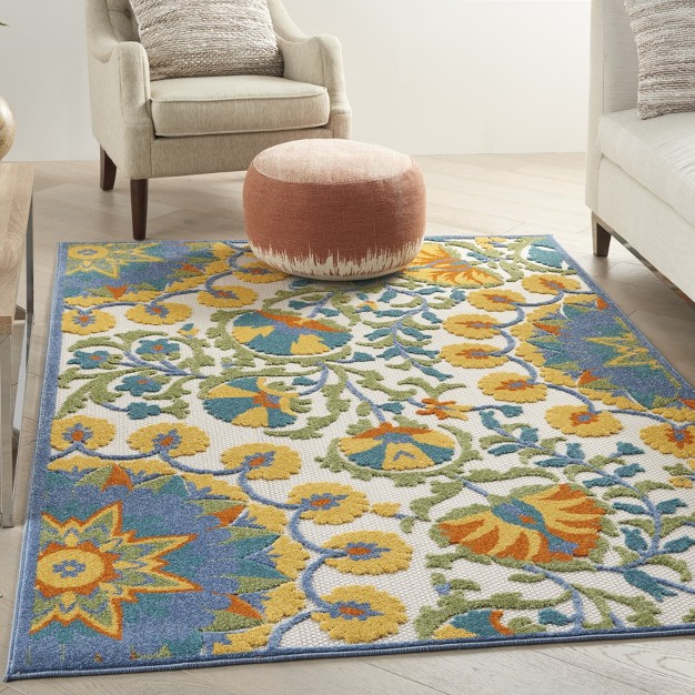 Nourison Aloha Transitional Floral Outdoor Area Rug