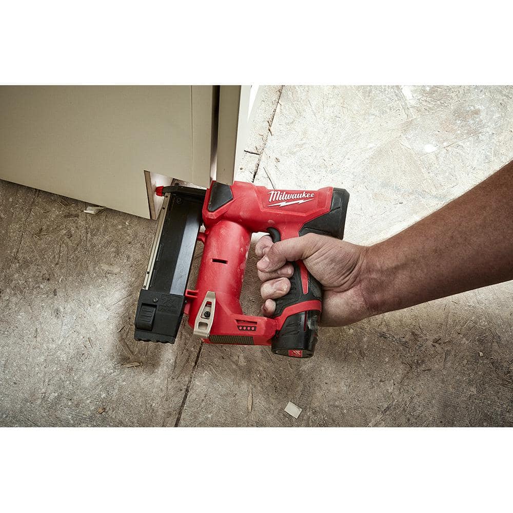 Milwaukee M12 12-Volt 23-Gauge Lithium-Ion Cordless Pin Nailer with  M12 2.0 Ah Battery 2540-20-48-11-2420