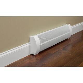 Baseboarders Elliptus Series 4 ft. Galvanized Steel Easy Slip-On Baseboard Heater Cover Left and Right Endcaps [1] Cover[2] Endcaps BA001-48-EC005 SET-WHT