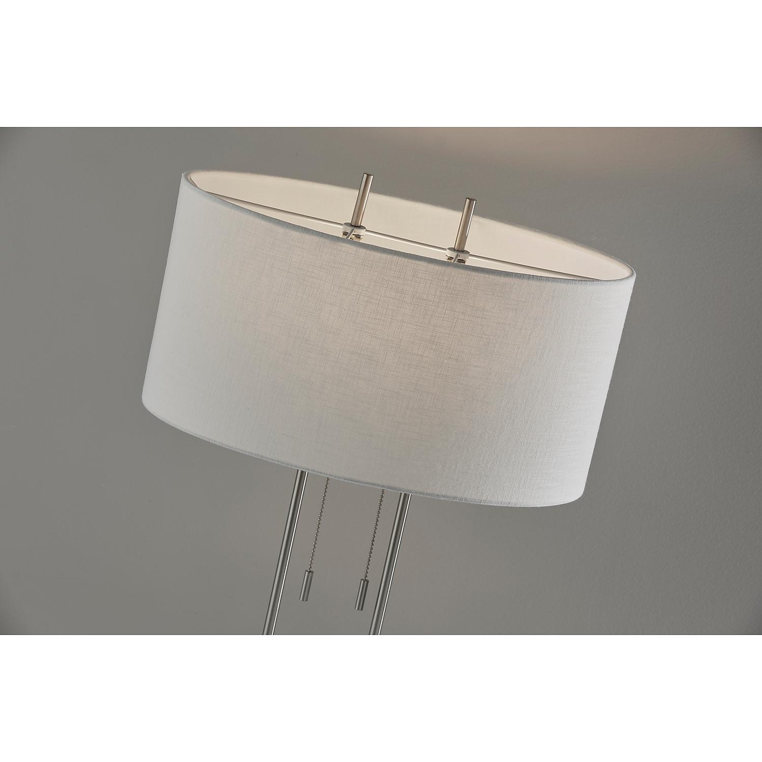 Adesso Duet Table Lamp， Brushed Steel