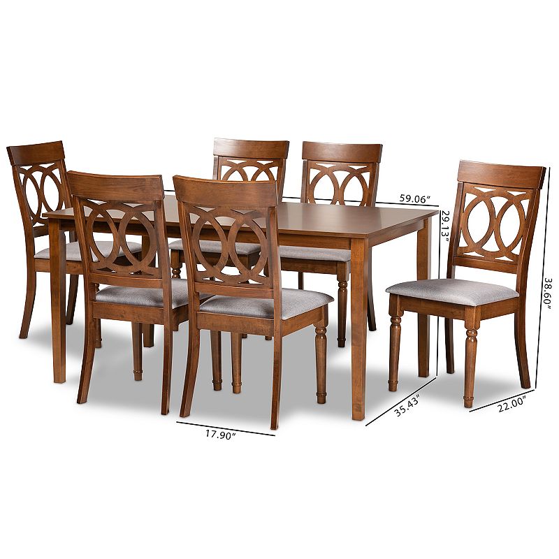 Baxton Studio Lucie Dining Table and Chair 6-piece Set