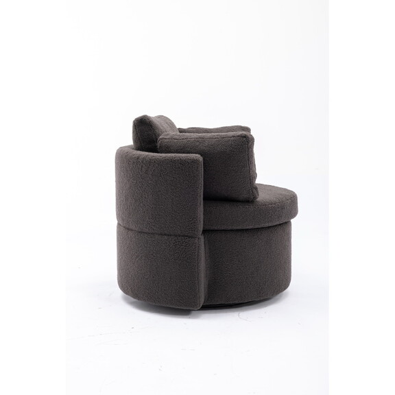 Swivel and Storage Chair for Living Room Dark Gray