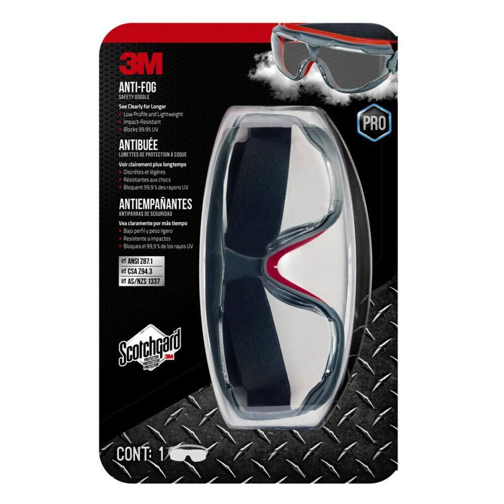 Scotchgard Protector GrayRed Anti-Fog Goggles with Clear Lens 47212H1-VDC-PS