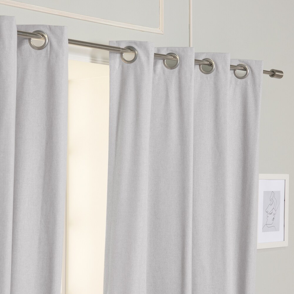 Aurora Home Linen Textured Grommet Thermal Total Blackout Curtain Pair