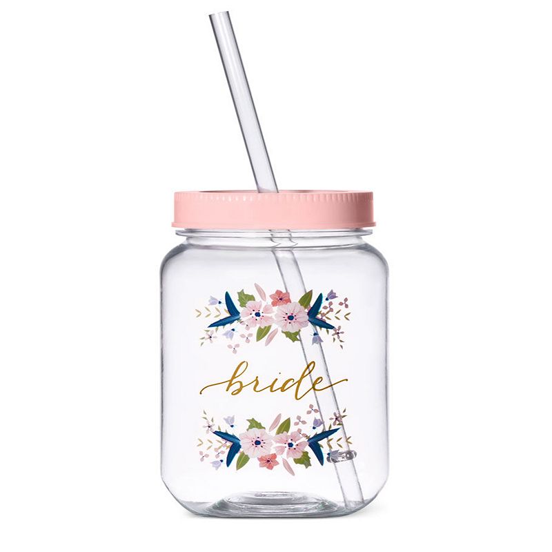 Women's  16 oz. Bride Plastic Mason Jar