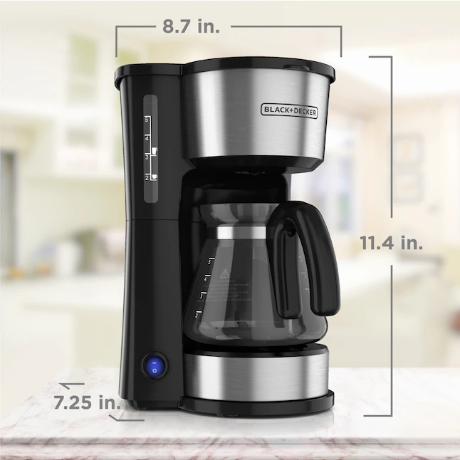 BLACK+DECKER CM0755S 5-Cup Black/Stainless Residential Drip Coffee Maker 