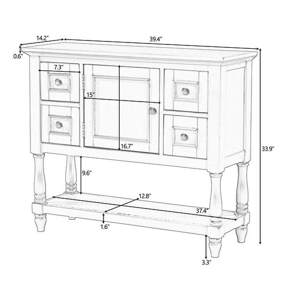 Modern Console Table Sofa Table for Living Room with 4 Drawe