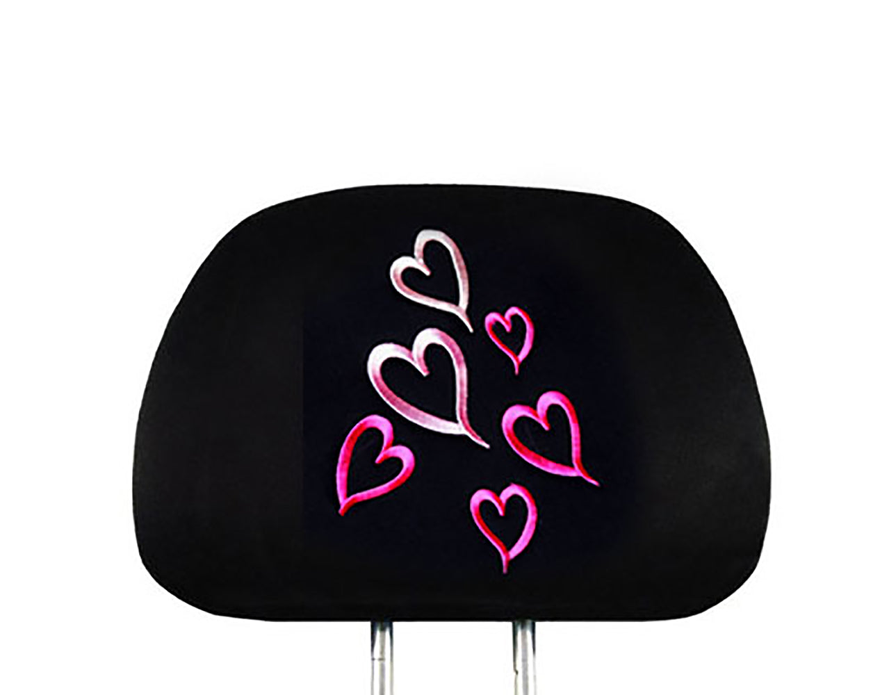 Yupbizauto 2X Red Pink Hearts Logo Car Truck SUV Headrest Covers.  Universal size.