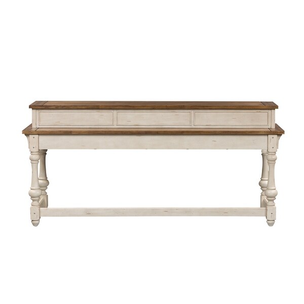 Morgan Creek Antique White with Tobacco 4 Piece Console Table Set