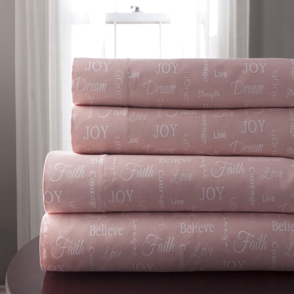 Inspirational Microfiber Print Bed Sheet Sets