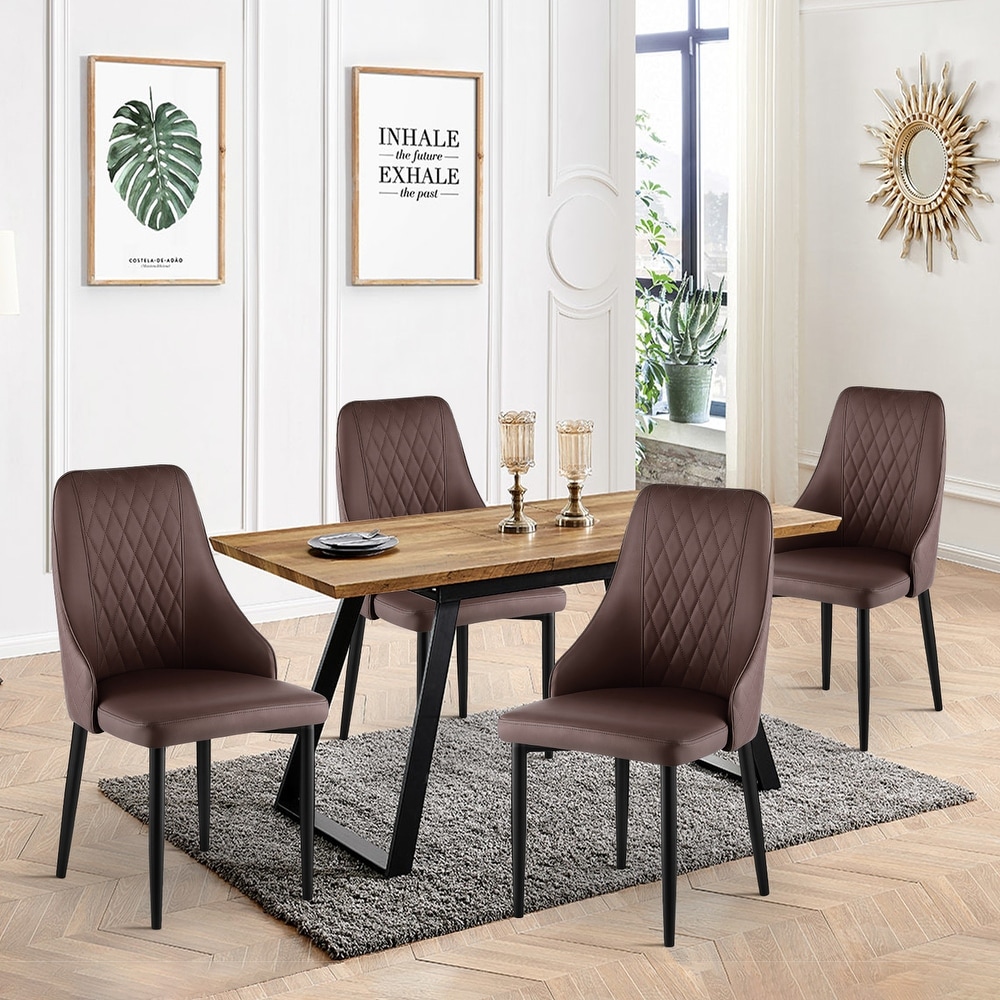 Modern PU Leather Upholstered Dining Chairs with High Back   17.72\