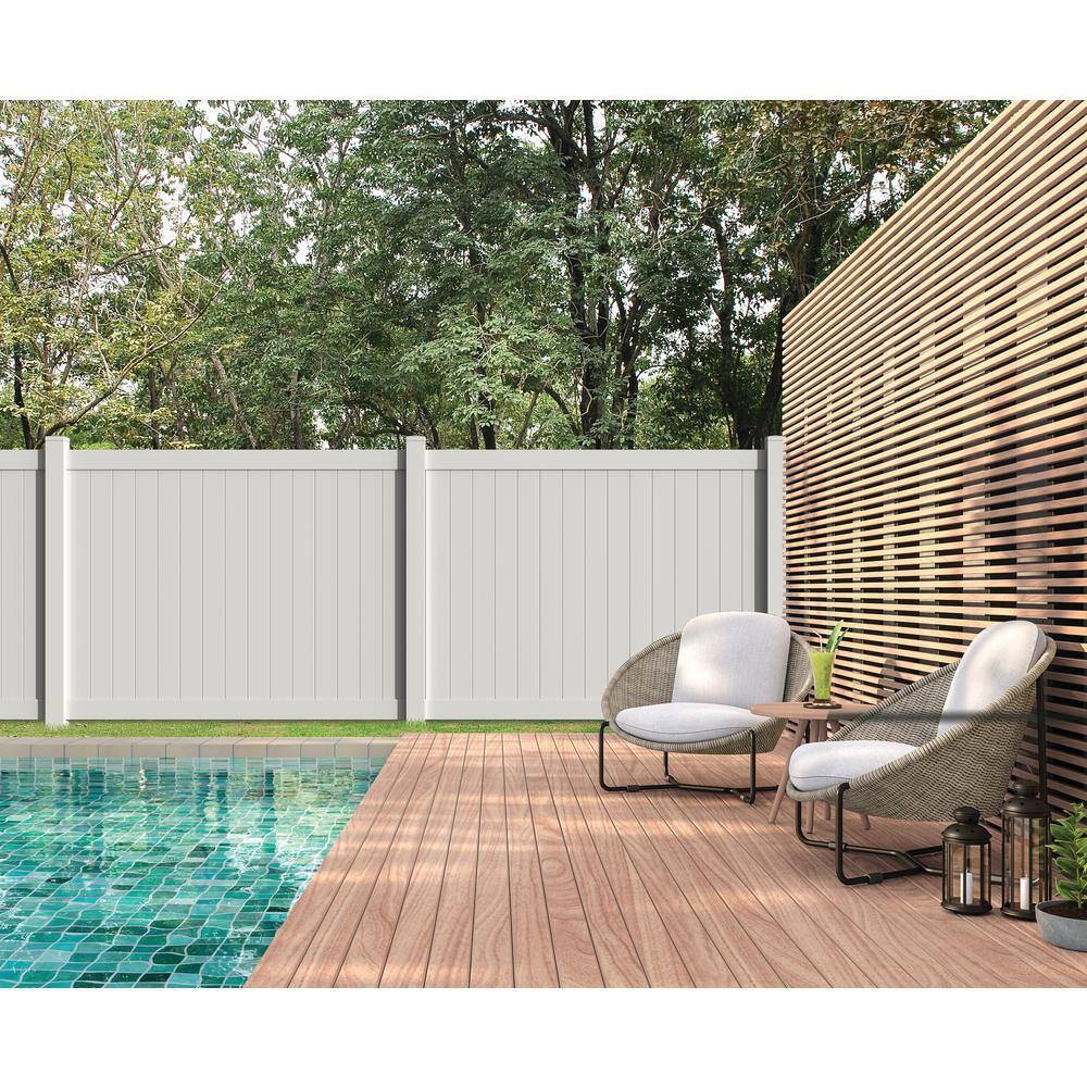 Barrette Outdoor Living Bryce 6 ft. H x 8 ft. W White Vinyl Un-Assembled Fence Panel 73014727