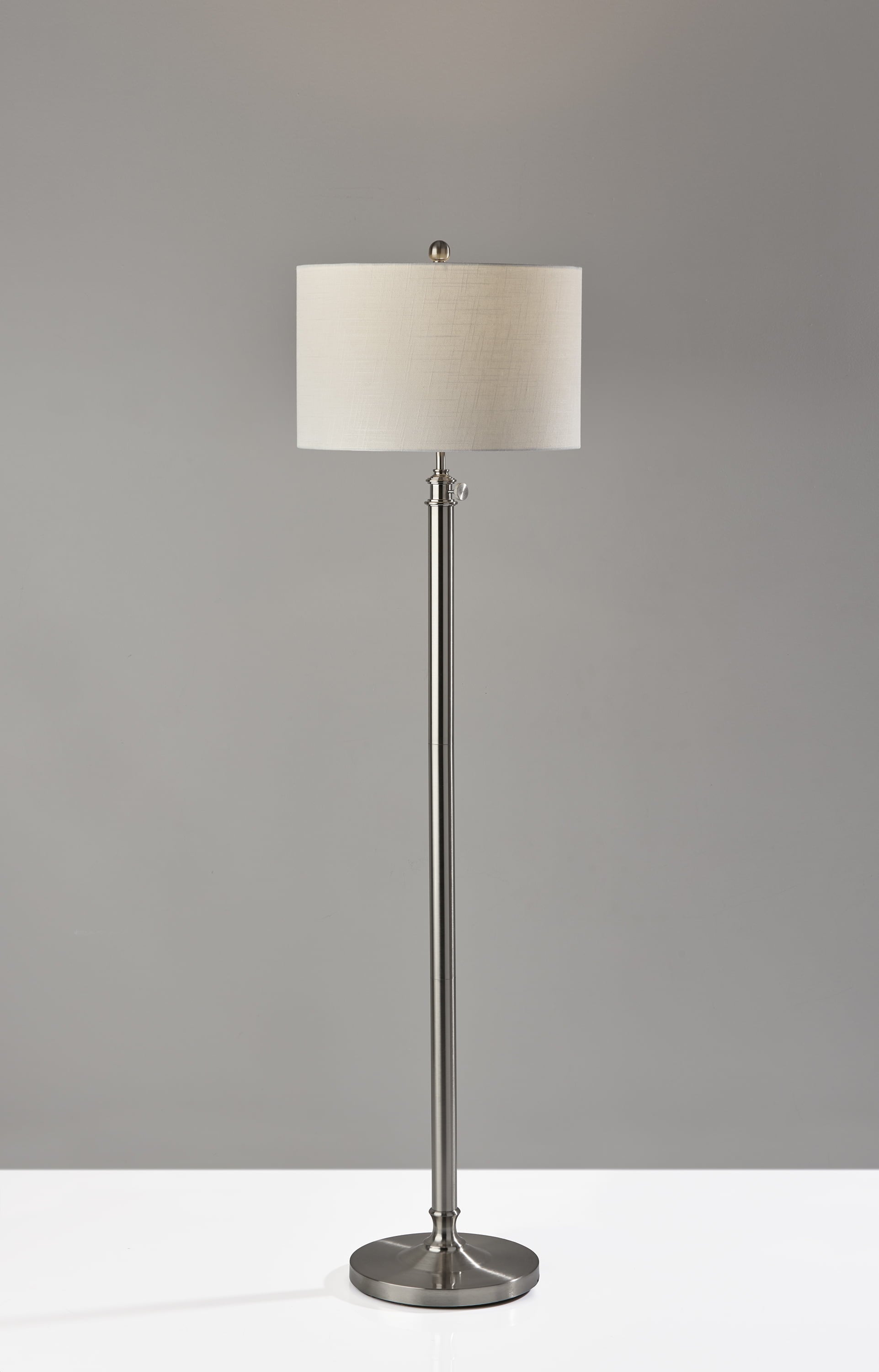 Barton Floor Lamp with Brushed Steel Metal Finish