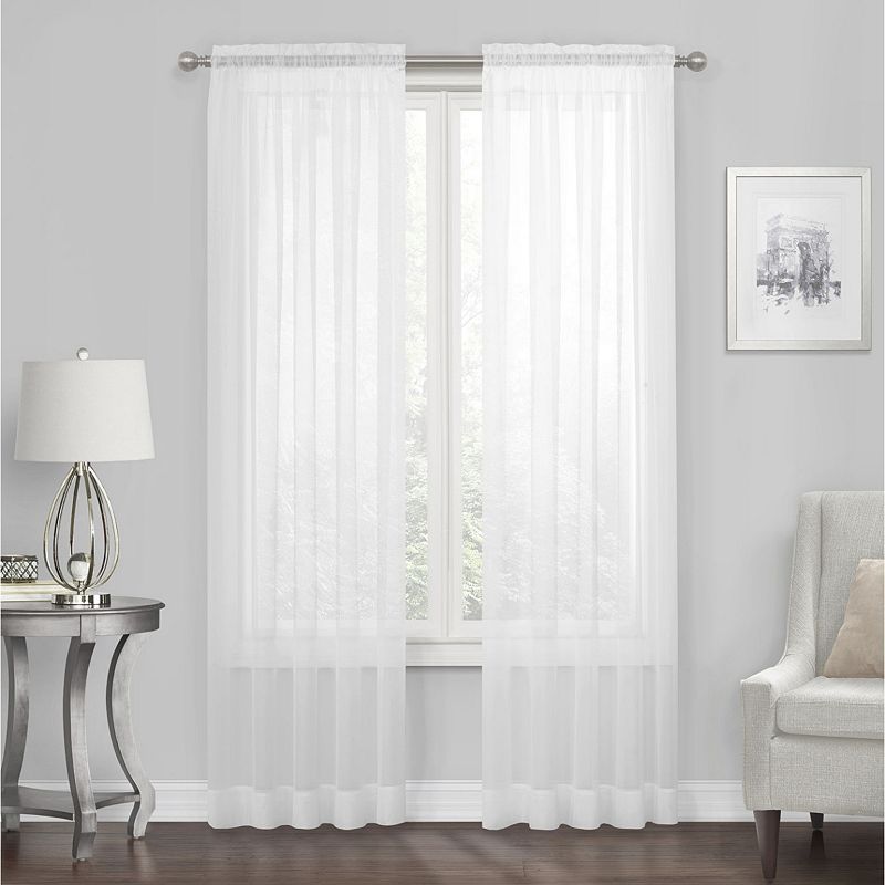 Kate Aurora Living 4-pack High End Luxe Rod Pocket Sheer Voile Window Curtain Set