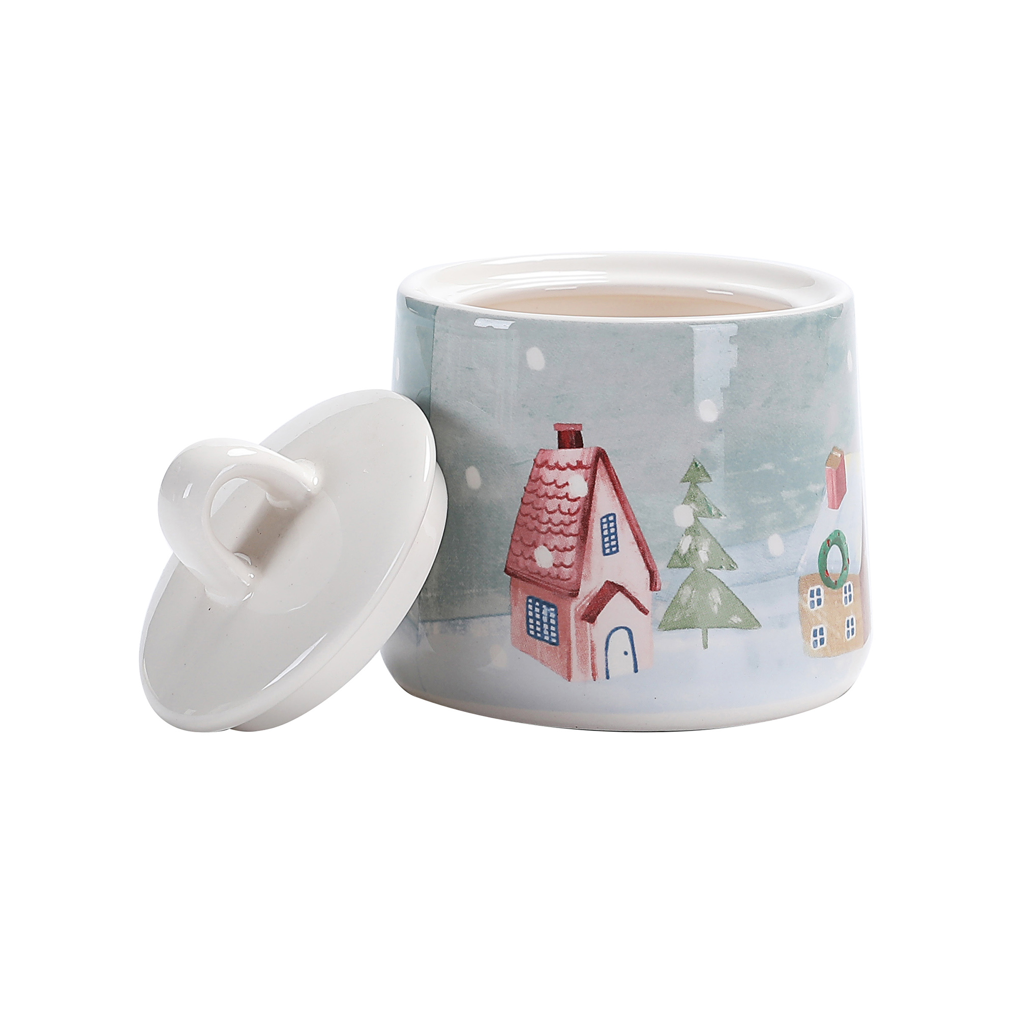 Bico Nordic Village Ceramic Sugar and Cream Set， Dishwasher Safe