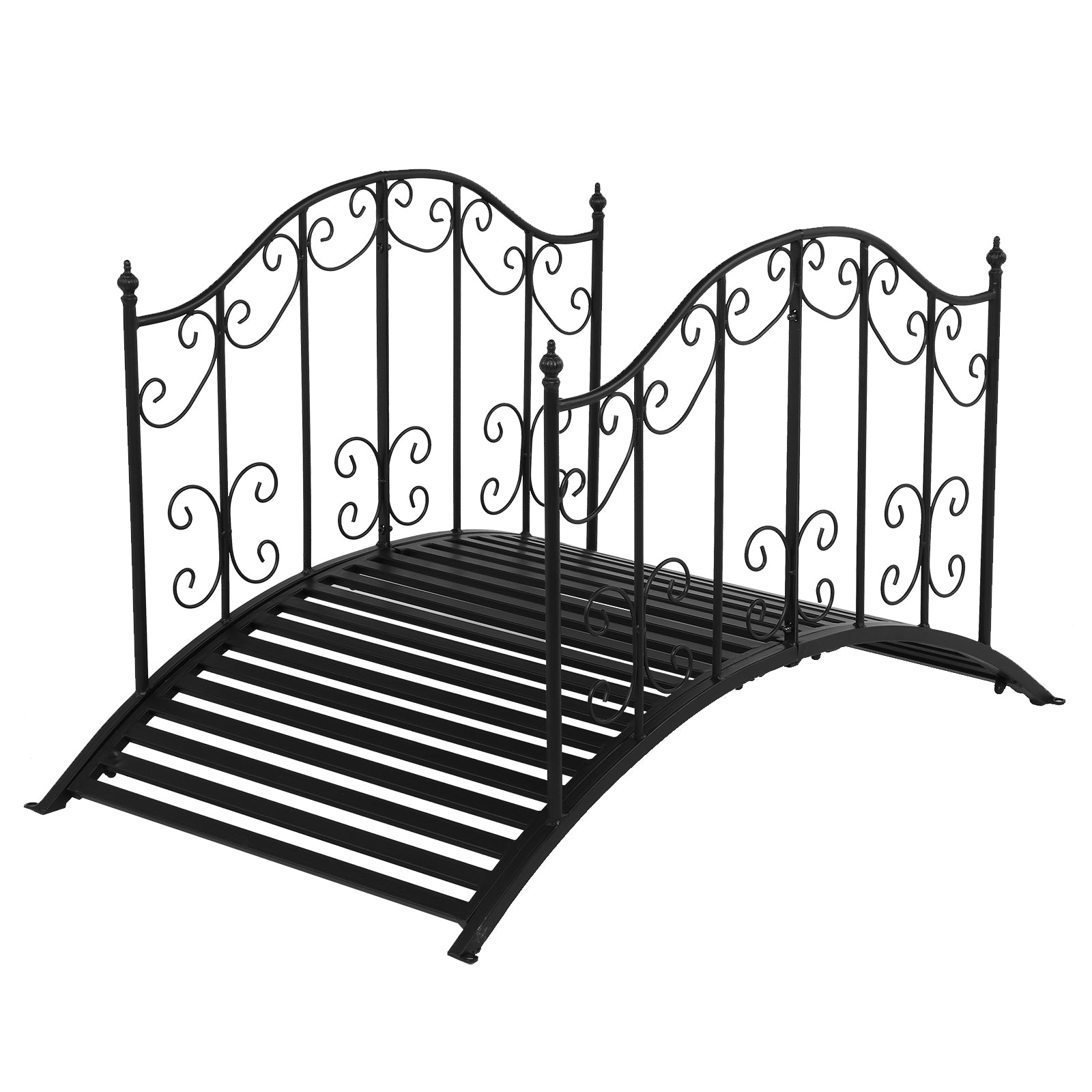 VINGLI 4FT Metal Bridge Garden Bridge with Guardrails for Backyard Decor