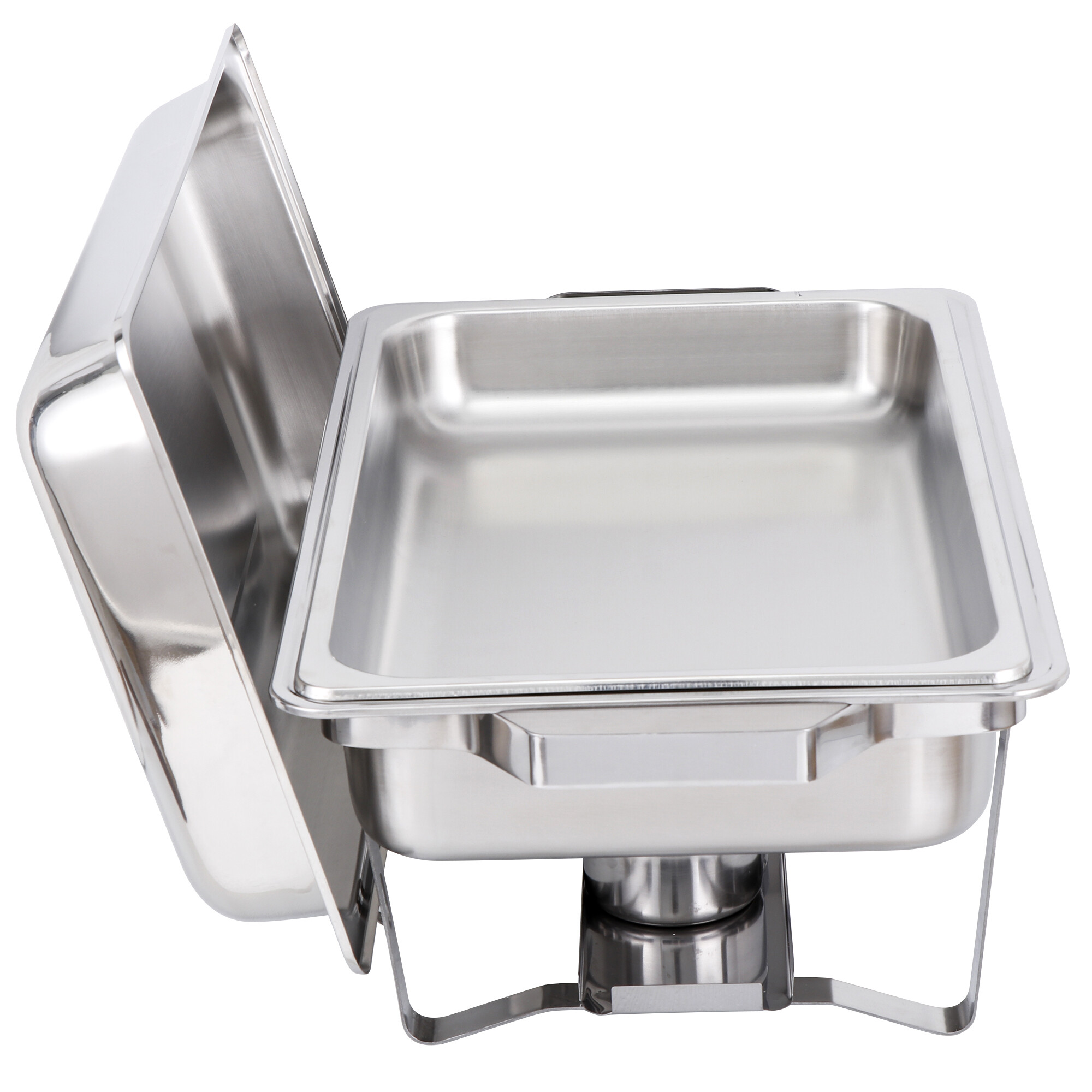 HomGarden 4 Pack 8QT Full Size Chafing Dish， Stainless Steel Chafer Buffet Set W/Fuel Holders， Silver